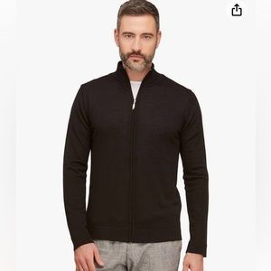 Brunella Gori Classic Quarter 1/4 Zip Black Wool Sweater - size L
